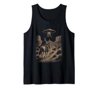 UFO Cowboy Desert Abduction Western Alien Encounter Tank Top