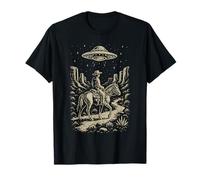 UFO Cowboy Retro Western Art Vintage Rodeo Wild West T-Shirt