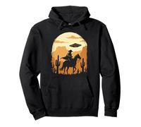 UFO Cowboy, Vintage UFO Cowboy, Western Cowboy UFO Pullover Hoodie