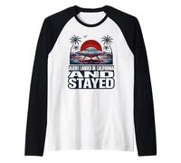 UFO Crash Lands California Beach Raglan Baseball Tee