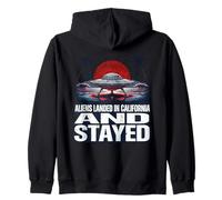 UFO Crash Lands California Beach Zip Hoodie