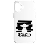 UFO Declassify Disclosure Government Secrets Flying Saucer Case for iPhone 16 Plus