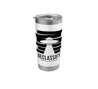 UFO Declassify Disclosure Government Secrets Flying Saucer Stainless Steel Insulated Tumbler