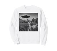 UFO Devon Rex Cat Selfie With Invasion Alien Pet Lover Sweatshirt