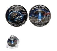 UFO Disclosure 2026 Commemorative Coin - Area 51 Aliens Double-Sided Collectible Token, “The Truth Is Out There” Challenge Coin for Sci-Fi Fans, Office Desk Decor (1pc)