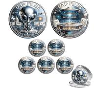 UFO Disclosure 2026 Commemorative Coin, The Truth is Here Area 51 UAP Challenge Coin, UAP Disclosure Archive Challenge Coins, 1947 to 2026 Coins, UFO & Alien Enthusiasts Gift (5PC)