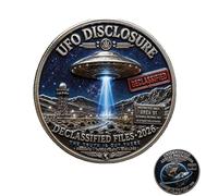 UFO Disclosure 2026 Commemorative Coin, The Truth is Out There UFO Token, Area 51 UAP Challenge Coin, Spaceship Files Double-Sided Challenge Coins, for Sci-Fi Enthusiasts (1pc)