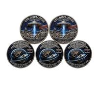 UFO Disclosure 2026 Commemorative Coin, The Truth is Out There UFO Token, Area 51 UAP Challenge Coin, Spaceship Files Double-Sided Challenge Coins, for Sci-Fi Enthusiasts (5pcs)