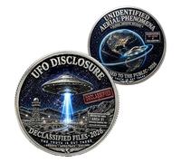 UFO Disclosure 2026 Commemorative Coin, UAP Disclosure Challenge Coin, Area 51 Double-Sided Token, The Truth is Out There UFO Token, Gift for Alien & Sci-Fi Fans (#A,1 PC)