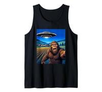 UFO Encounter Shocked Bigfoot Alien Abduction Funny Tank Top