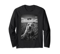 UFO Field Unusual Surprise Dog Grass Long Sleeve T-Shirt