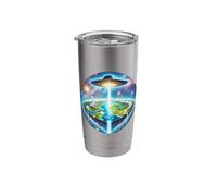 UFO Flat Inspired Earth Cosmic Galaxy Sci Fi Stainless Steel Insulated Tumbler