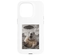 UFO Groundhog Selfie With Cool Invasion Alien Novelty Humor Case for iPhone 15 Pro