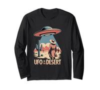 UFO in The Desert Retro Alien Sci-Fi Long Sleeve T-Shirt