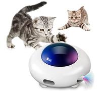 UFO Interactive Cat Toy, Ambush Electronic Cat Toy with Rotating Feather, Automatic Cat Toys Fun Smart Teaser Toy, Exercise Entertainment for Indoor Cats Kitty Catching Training Hunting, Auto On/Off