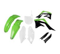 Fairing Kit 9-piece UFO PLAST fairing kit with fork protector green/white/black