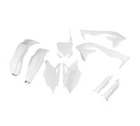 Fairing Kit 9-piece UFO PLAST fairing kit with fork protector white OEM