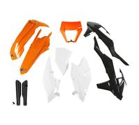 Ufo Ktm Exc/exc-f 2017-2019 With Headlight Ktkit523f-999w Fork Protectors & Plastics Kit