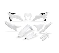 Fairing Kit 10-piece UFO PLAST fairing kit with fork protector white OEM 20-26