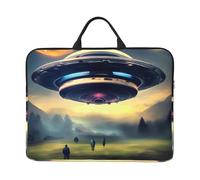 UFO landing 14-inch Laptop Case,all-over print,Oxford cloth,thickened pearl cotton protection,classic carrying strap