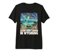 UFO Landing in Wyoming Wild West Premium T-Shirt