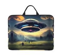 UFO Landing Patterned Laptop Sleeve (16.5x12.2 inches), Anti-Collision Protective Shell, Portable Handheld Design