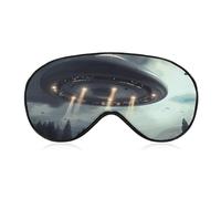 UFO Landing Sleep Mask Light Block-Out Eye Mask for Side Sleeper Pressure-Free Soft Night Blindfold with Adjustable Strap Breathable Sleep Eye Cover for Travel
