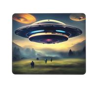 UFO Landing Square Waterproof Non-Slip Rubber Base Mouse Mat for Office Laptop,Laptop Wireless Mouse Home Office Travel 7.9 X 9.5 in