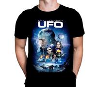 UFO Mens T-Shirt Science Fiction Print, Black Cotton T-Shirt, Movie Poster Tee