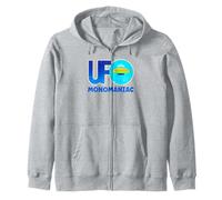 UFO Monomaniac Retro Alien Spaceship Design Zip Hoodie