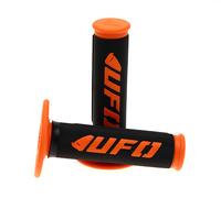 UFO Motocross Enduro Half Waffle Challenger Grips in Orange | Universal Fitment