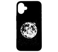 UFO on the Moon - Stars and Outer Space Aliens Distressed Case for iPhone 16 Plus