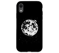 UFO on the Moon - Stars and Outer Space Aliens Distressed Case for iPhone XR
