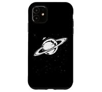 UFO on the Saturn - Stars and Outer Space Aliens Distressed Case for iPhone 11