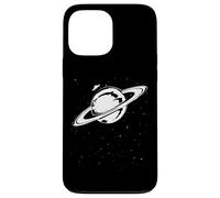 UFO on the Saturn - Stars and Outer Space Aliens Distressed Case for iPhone 13 Pro Max