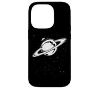 UFO on the Saturn - Stars and Outer Space Aliens Distressed Case for iPhone 14 Pro