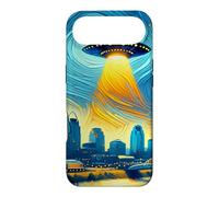 UFO Over Cincinnati Ohio Starry Night Van Gogh Art Style Case for iPhone Air