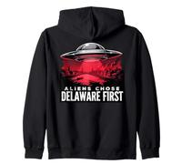 UFO Over Delaware River Town Zip Hoodie