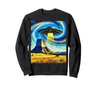 UFO Over Devil's Tower, Van Gogh Starry Night Style Sweatshirt