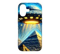 UFO Over Pyramids of Giza Starry Night Van Gogh Art Style Case for iPhone 17