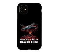 UFO Over Volcano Island Humor Case for iPhone 11