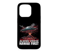 UFO Over Volcano Island Humor Case for iPhone 15 Pro