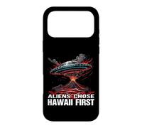 UFO Over Volcano Island Humor Case for iPhone 17 Pro Max