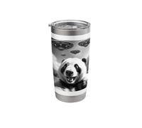 UFO Panda Funny Panda Selfie with Flying Alien, UFO Panda Stainless Steel Insulated Tumbler