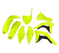 Ufo Honda Crf 250r/450r 2018-2021 With Airbox Covers Hokit123-dflu Fork Protectors & Plastics Kit Yellow