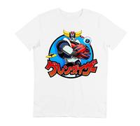 UFO Robot Grendizer Men's Short-Sleeved T-Shirt with Goldorak Print (AS4, Alpha, M, Regular, Regular), white, M