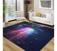 Ufo Rug - Galaxy Starry Universe Nebula Small Rugs for Bedroom 60x90, Alien Spaceship Floor Mat Soft Washable Non Slip Indoor Mats, Ufo Room Decor
