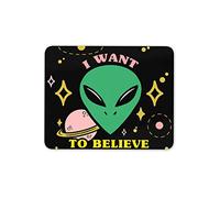UFO Space Alien Geek Mouse Mat Pad - Nerd Green Visitor Computer #14769