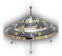 UFO Spaceship Disco Ball Vintage Mirror Reflective Decorations Ornaments Art Crafts Creative Flying Saucer Disco Mirror Ball for Bookshelf,Handmade Gifts Funny Christmas Decorations （9 * 6.3inch）