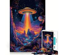 UFO Spaceship on The Hill 1000-piece Jigsaw Puzzles Brain Training Fun Tight Interlock No Gaps Bonding Activity for Loved Ones (38x52cm)